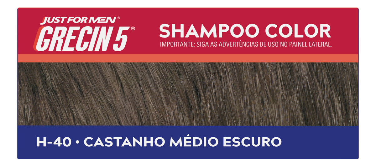 Kit com 3 Frascos Grecin 5 – Castanho Médio Escuro (Shampoo Tonalizante 60ml)