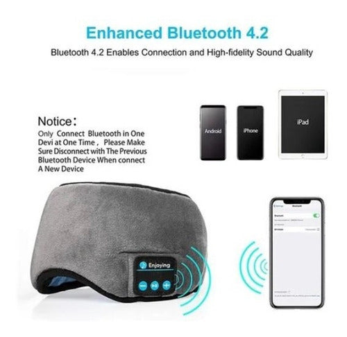 😴 Máscara 2 em 1 Anti-Luz + Fone Bluetooth – Dorme no Escuro com Som de Outro Mundo