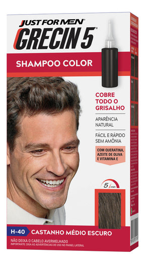 Kit com 3 Frascos Grecin 5 – Castanho Médio Escuro (Shampoo Tonalizante 60ml)