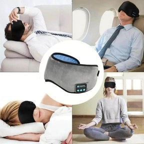 😴 Máscara 2 em 1 Anti-Luz + Fone Bluetooth – Dorme no Escuro com Som de Outro Mundo