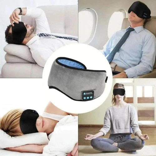 😴 Máscara 2 em 1 Anti-Luz + Fone Bluetooth – Dorme no Escuro com Som de Outro Mundo
