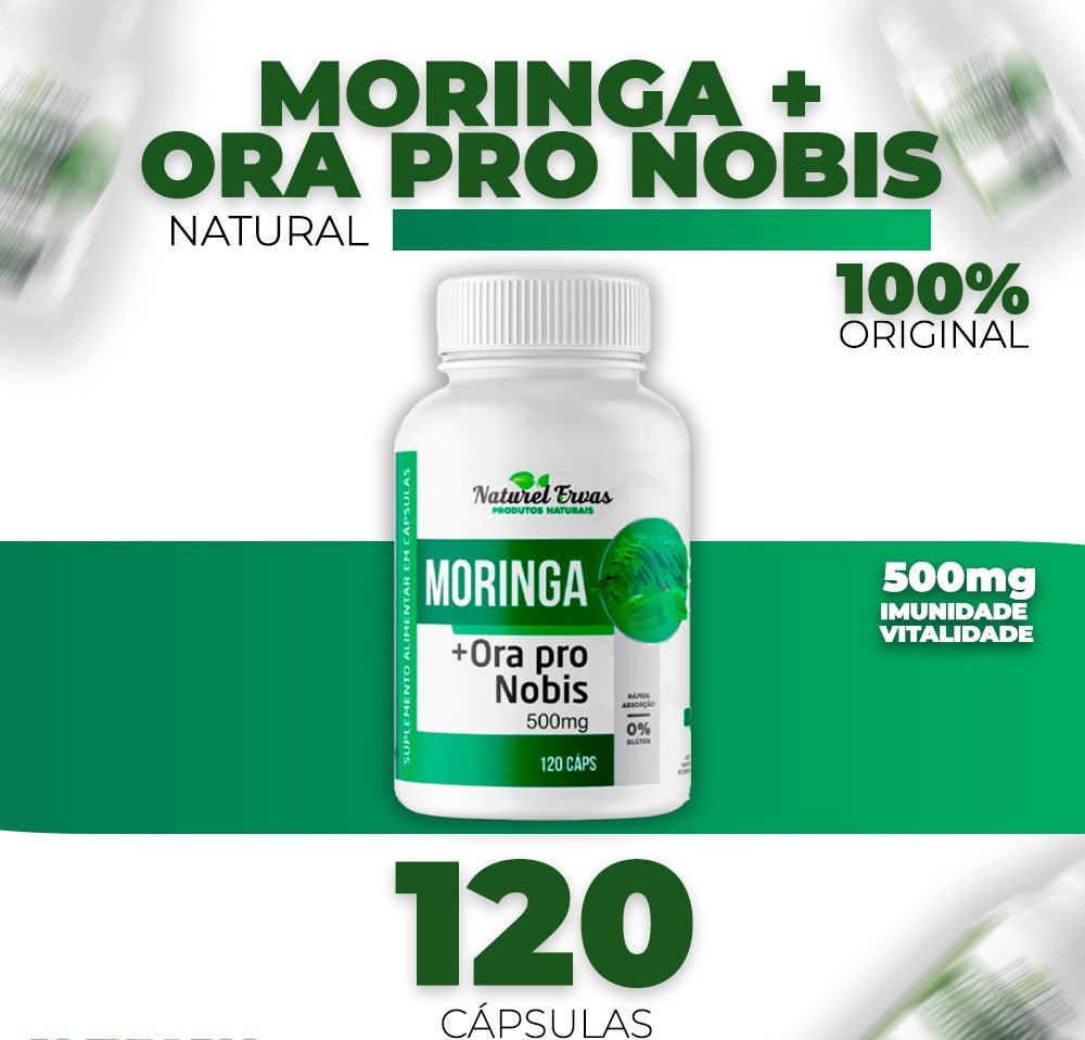 Moringa Oleifera + Ora-pro-nóbis | Super Suplemento Natural – Energia, Imunidade e Proteína Vegetal