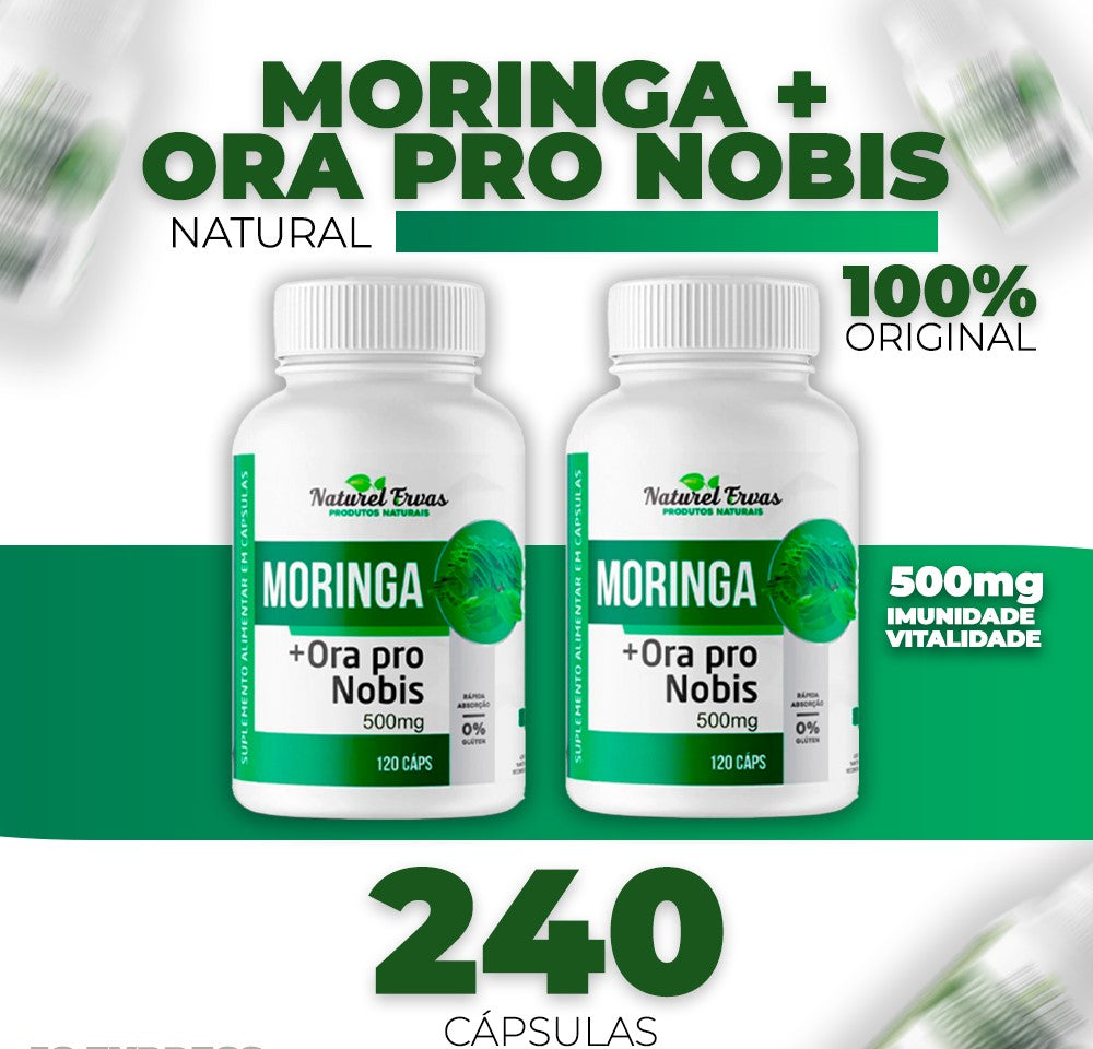 Moringa Oleifera + Ora-pro-nóbis | Super Suplemento Natural – Energia, Imunidade e Proteína Vegetal