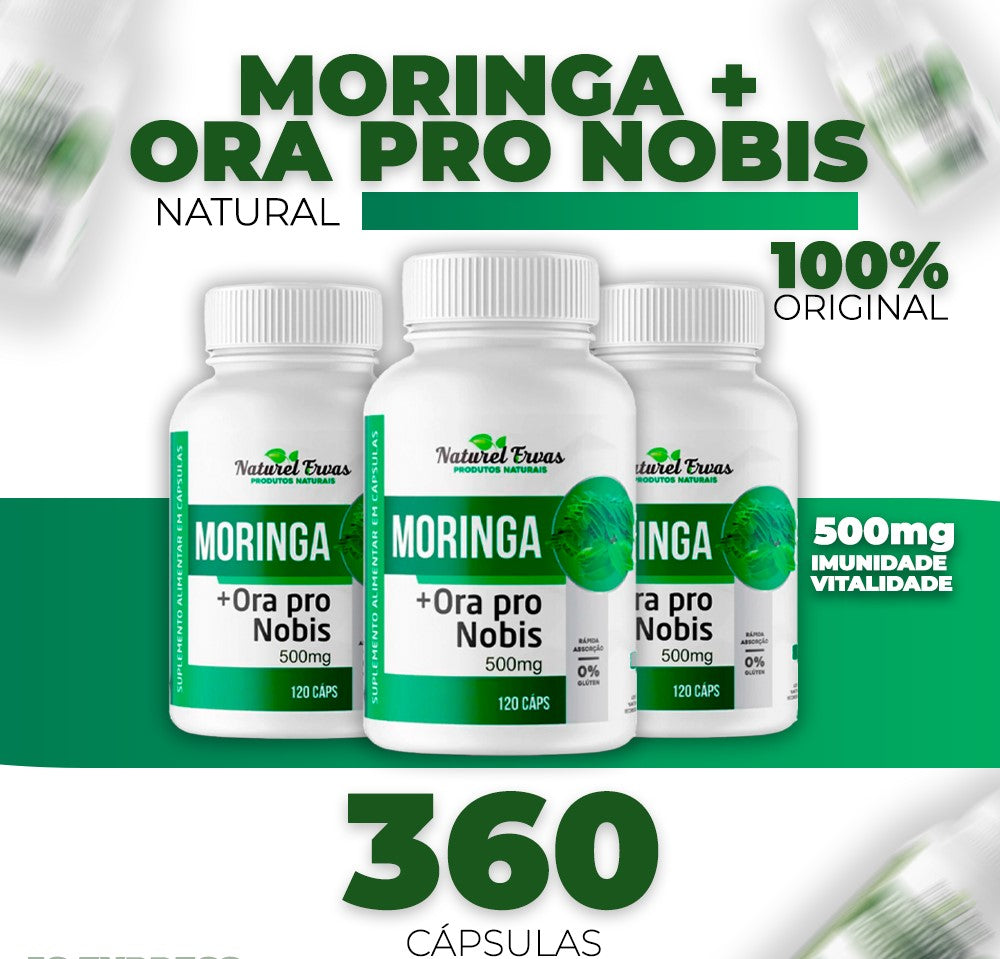 Moringa Oleifera + Ora-pro-nóbis | Super Suplemento Natural – Energia, Imunidade e Proteína Vegetal