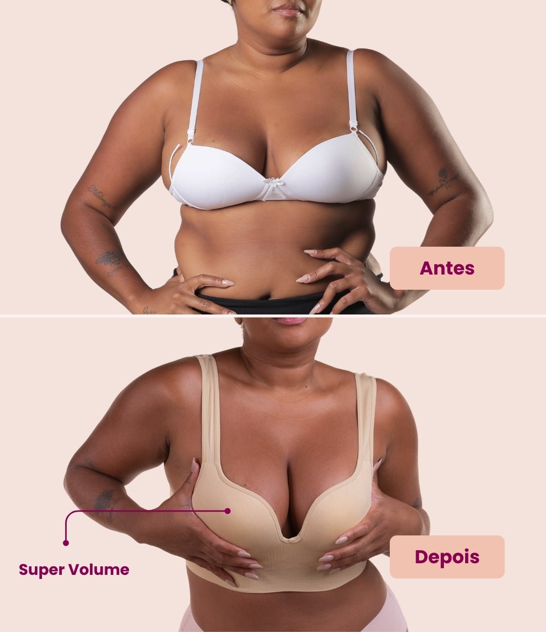 Sutiã Efeito Push Up - Empina e aumenta os Seios Sem Arames Que Machucam